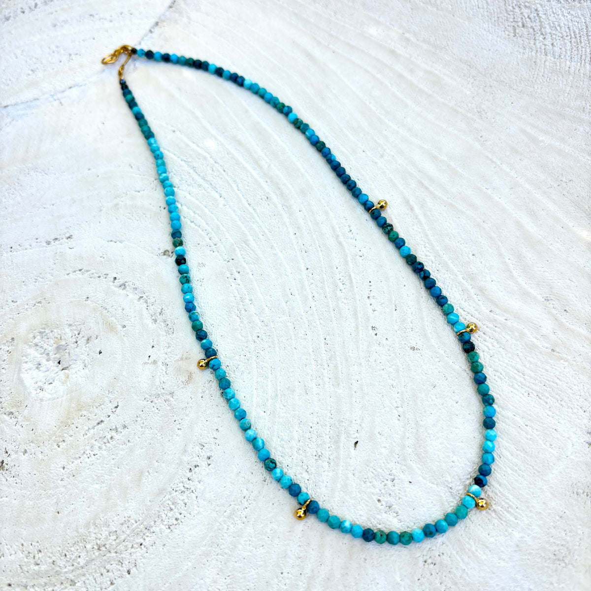 Turquoise & Vermeil Ball Necklace