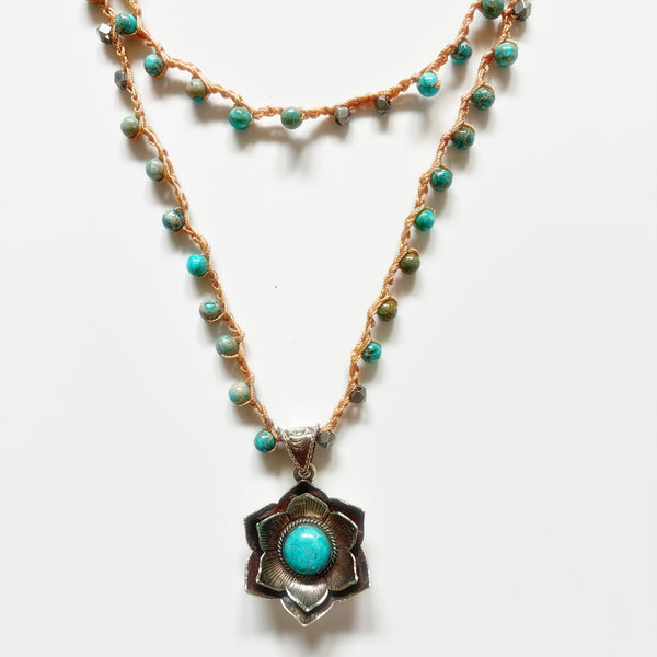 Lotus Flower Jasper Talisman Necklace